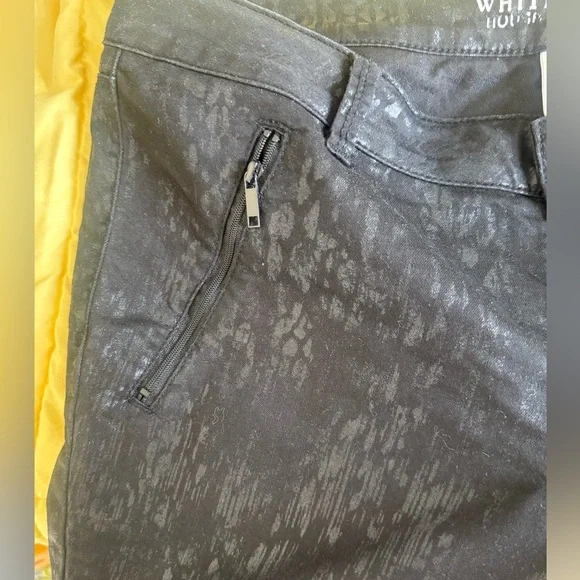 White House Black Market Black Skinny Pants with Edgy Distressing - Picture 4 of 7